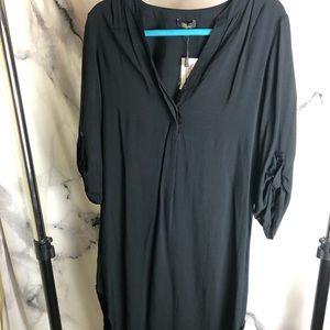 Black Button up Tunic Dress